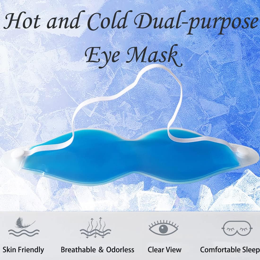 Cooling Eye Mask, Reusable Cold Eye Mask for Hot Cold Treatment for Eye Strain, Eye Swelling, Eye Redness, Puffy Eyes, Dark Circles, Smooth Fine Lines, and Eye Recover Surgery. 5 Packs