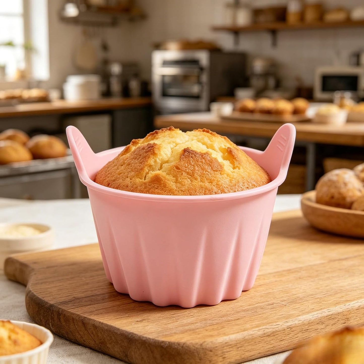 3pcs Silicone Air Fryer Cups – Reusable Non-Stick Baking Liners Good for Muffins, Eggs, Cupcakes, Black