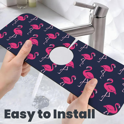 Wildflowers Floral Flower Kitchen Sink Splash Guard Faucet Mat Super Absorbent Fast Drying Mat Sink Gadgets-Fast Drying Pad Sink Mat For Kitchen Bathroom (15" X 5.5" )
