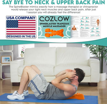 COZLOW - Trapezius Trigger Point Massager - Occipital Release Tool with 14 Massage Nubs - Muscle Knot Remover for Neck + Upper Back Pain Relief - Myofascial Release for Tension + Tight Knots in Spine
