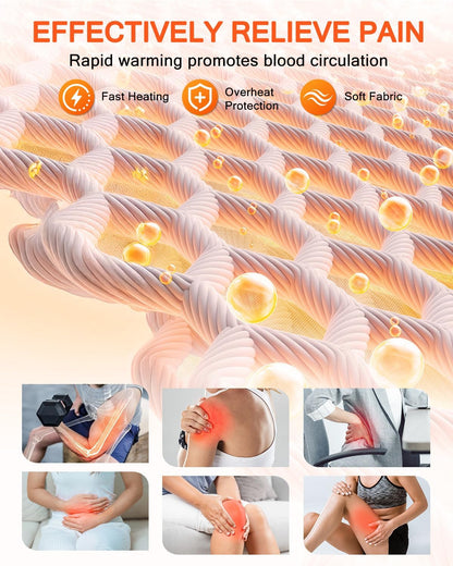 Electric Heating Pad for Back with Adjustable Belt, Moist Heat for Cramps