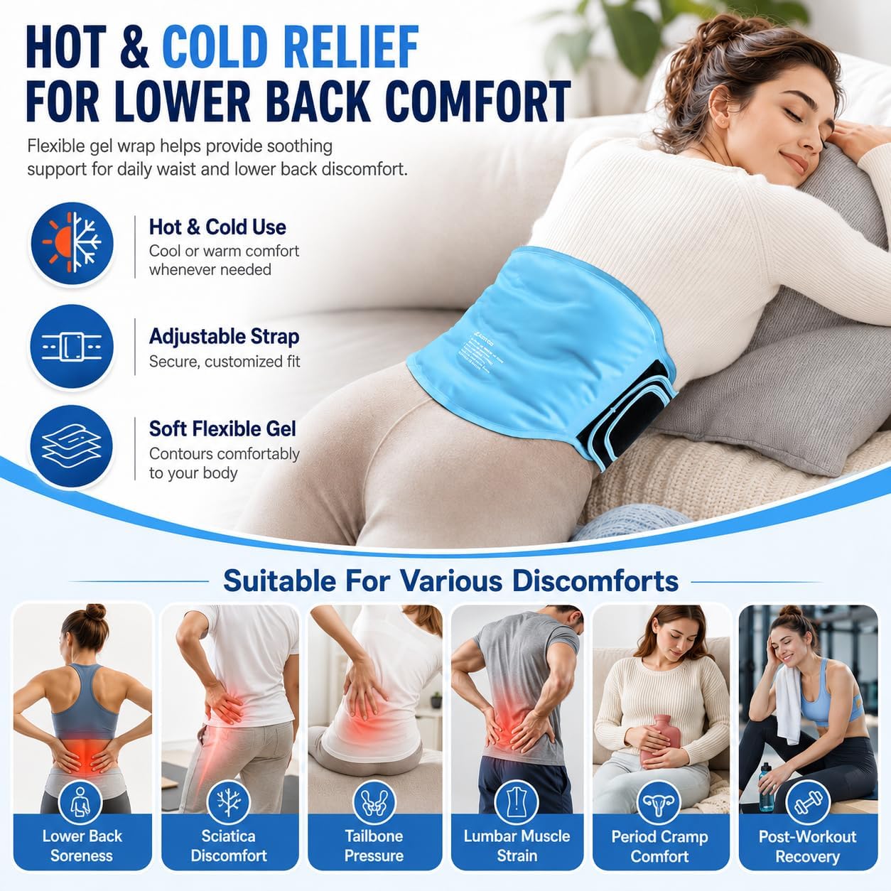 Neck and Shoulder Ice Pack for Pain Relief, Extra-Large Reusable Hot & Cold Gel Wrap, Therapy for Rotator Cuff, Muscle Spasms, Swelling, Surgery Recovery – Long-Lasting Cold Compress