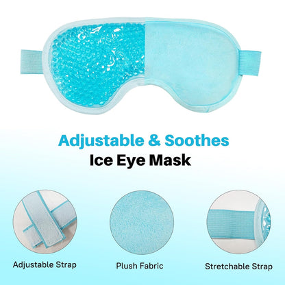 Cooling Eye Mask with Gel Bead 2 Pack Gel Eye Mask Cold Eye Mask for Relaxtion,Puffy Eyes Reusable Cold & Warm Compress for Puffiness,Dry Eyes,Headaches,Migraines,Stress Relief,Post Surgery