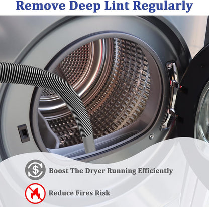 Dryer Vent Lint Vacuum Atttachments and Crevice Tool for Dyson | Gen 5 V15 V15s V12 V11 V10 V9 V8 V7 Detect Outsize Slim Absolute Cyclone Vacuum Dryer Lint Flexible Remove Tool Cleaner Kit
