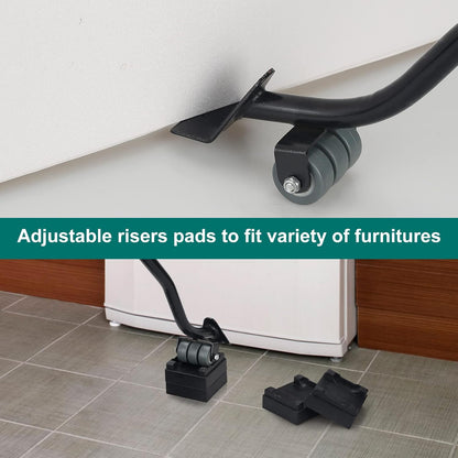 22" Furniture Lifter Tool, Appliance Metal Lifter for Heavy Furniture Grey | 1 Lifter Tool, 4 Raise Blocks, Movers, Sliders & Wheels to Move Sofa, Refrigerator, Washing Machine Easily & Safely