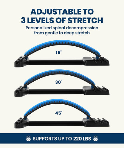 Everlasting Comfort Lumbar Support Board Back Stretcher for Lower Pain Relief - Adjustable Spine Decompression with 88 Acupressure Nodes - Back Cracking Device with Chair Strap for Posture Correction
