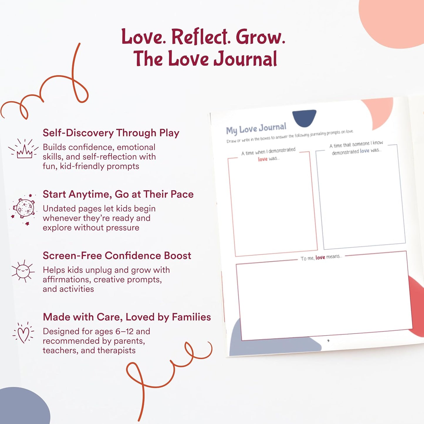 Sonder Kids Wellness Gratitude Journal - Kids Journal for Girls and Boys, Hands-On Activities like Crosswords, Coloring and Nature Prompts, Undated, Ages 6-12, 56 pages