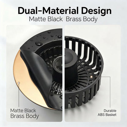 Solid Brass Body 3-in-1 Kitchen Sink Drain Strainer & Stopper, Heavy Duty Pop Up Plug Assembly with 2 Baskets, Anti-Clog Replacement for US Standard 3-1/2 Inch Drains, Rust-Proof Silver