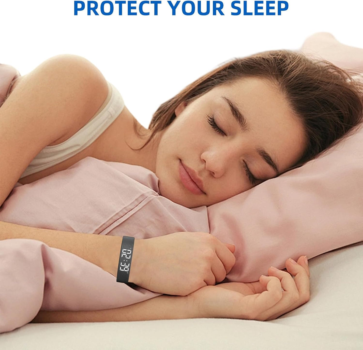 Vibrating Alarm Clock Watch for Heavy Sleepers, Silent Wake Up Bracelet & Smart Wristband, Wearable Vibration Wrist Alarm, Non-Audible Sleep Wristband for Men & Women