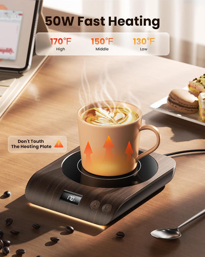 Gaiatop Coffee Mug Warmer, 50W Smart Cup Warmers, Fast Heating Plate-Black