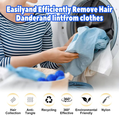 Pet Hair Remover for Laundry, Reusable Dog & Cat Hair Remover Tool, Effectively Removes Pet Hair, Lint and Dander from Bedding and Clothing, Suitable for Washing Machines, Dryers -12PCS
