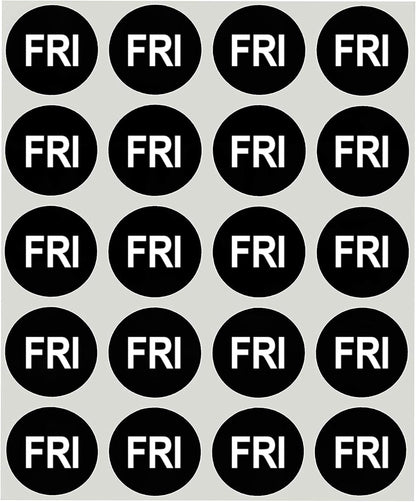 1 Inch Assorted Removable Week Kit Day Labels, 420/Pack | Removable Day-Of-Week Food Rotation Labels for Kitchens, Restaurants, Catering, Meal Prep and Inventory Made in USA
