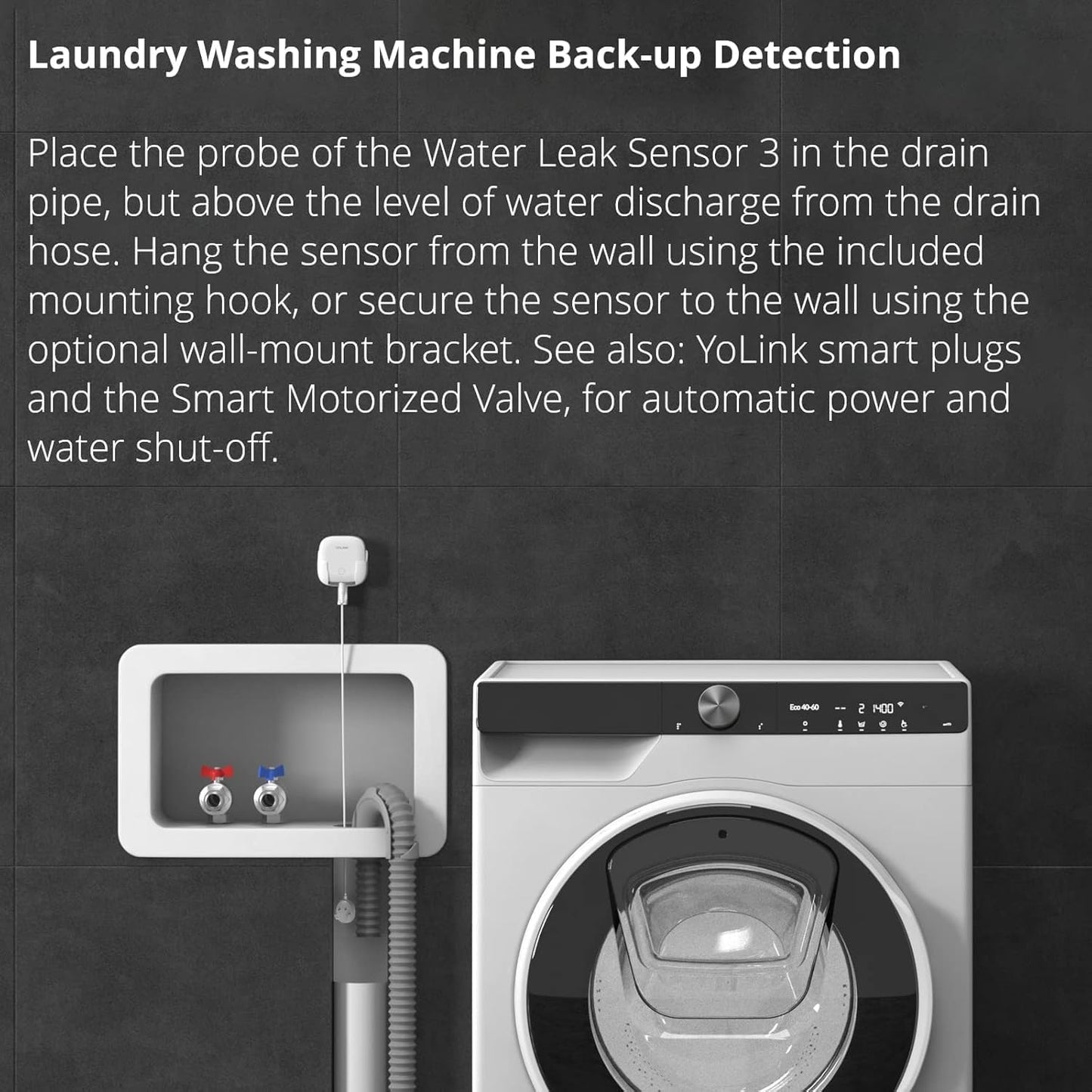 YoLink LoRa Smart Water Level Monitoring Sensor, Wireless Battery-Powered Float Switch Alarm, Sump Pump Alarm, AC Condensate Overflow, Tank Level, Toilet Leak Sensor, 105dB Siren, YoLink Hub Required