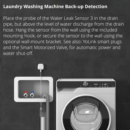 YoLink LoRa Smart Water Level Monitoring Sensor, Wireless Battery-Powered Float Switch Alarm, Sump Pump Alarm, AC Condensate Overflow, Tank Level, Toilet Leak Sensor, 105dB Siren, YoLink Hub Required