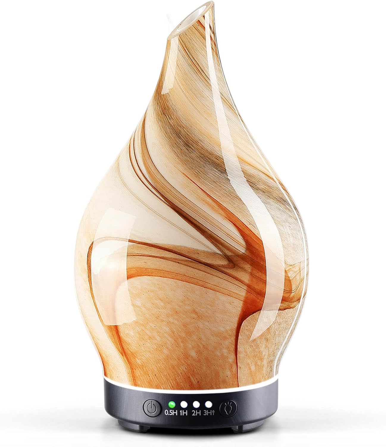 Porseme Oil Diffuser 3D Glass Aromatherapy Ultrasonic Humidifier, Air Refresh Auto Shut-Off, Timer Setting, BPA Free for Home Hotel Yoga Leisure SPA Gift 150ml Last 6H - Colors A