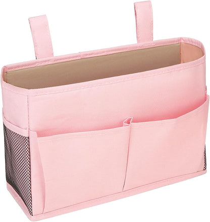 Bedside Caddy, Hanging Bed Organizer Storage Bag Pocket for Bunk and Hospital Beds, Bedside Caddy for Dorm Bed Headboards Bunk Hospital Beds Book Phone Magazine Holder (yellow)
