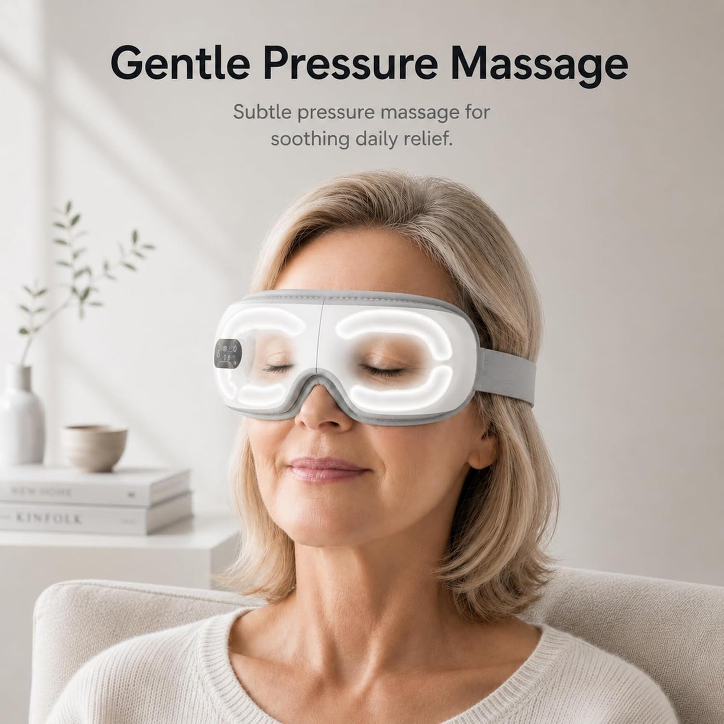 Eye Massager with Heat and Bluetooth Music, Heated Eye Mask for Migraine & Eye Strain Relief, Rechargeable Eye Care Device for Dry Eyes, Headache Relief & Better Sleep, Foldable Gifts for Men & Women