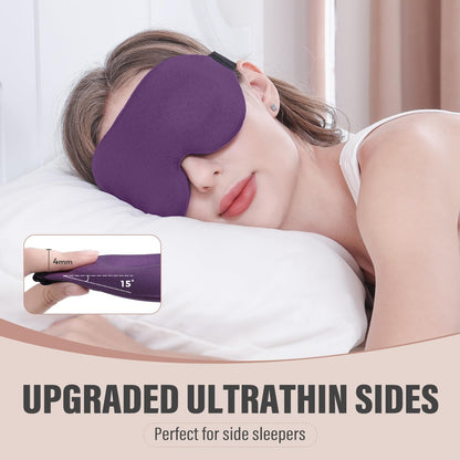 YIVIEW Sleep Mask for Side Sleeper, Complete Light Blocking 3D Sleeping Eye Mask, Soft Breathable Eye Cover for Women Men, Relaxing Zero Pressure Night Blindfold | Soft Breathable Eye Cover for Women Men, 3D Sleeping Eye Mask Black, Relaxing Travel
