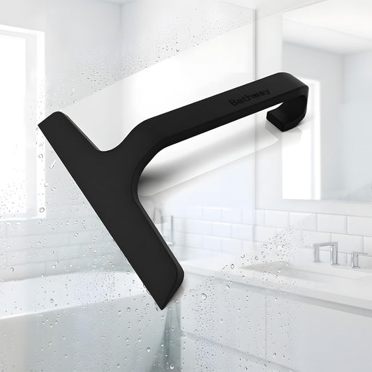 Bathroom Glass Shower Door Squeegee, Silicone & Metal, Black, 10"W x 9.2"L | Effortless, Time-Saving, Rustproof, Flexible, High Quality, Efficient, Cost-Effective, Multi-Functional, Wear-Resistant