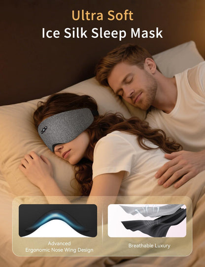 Sleep Headphones Bluetooth 6.0 Sleep Mask for Side Sleepers, 20H Playtime