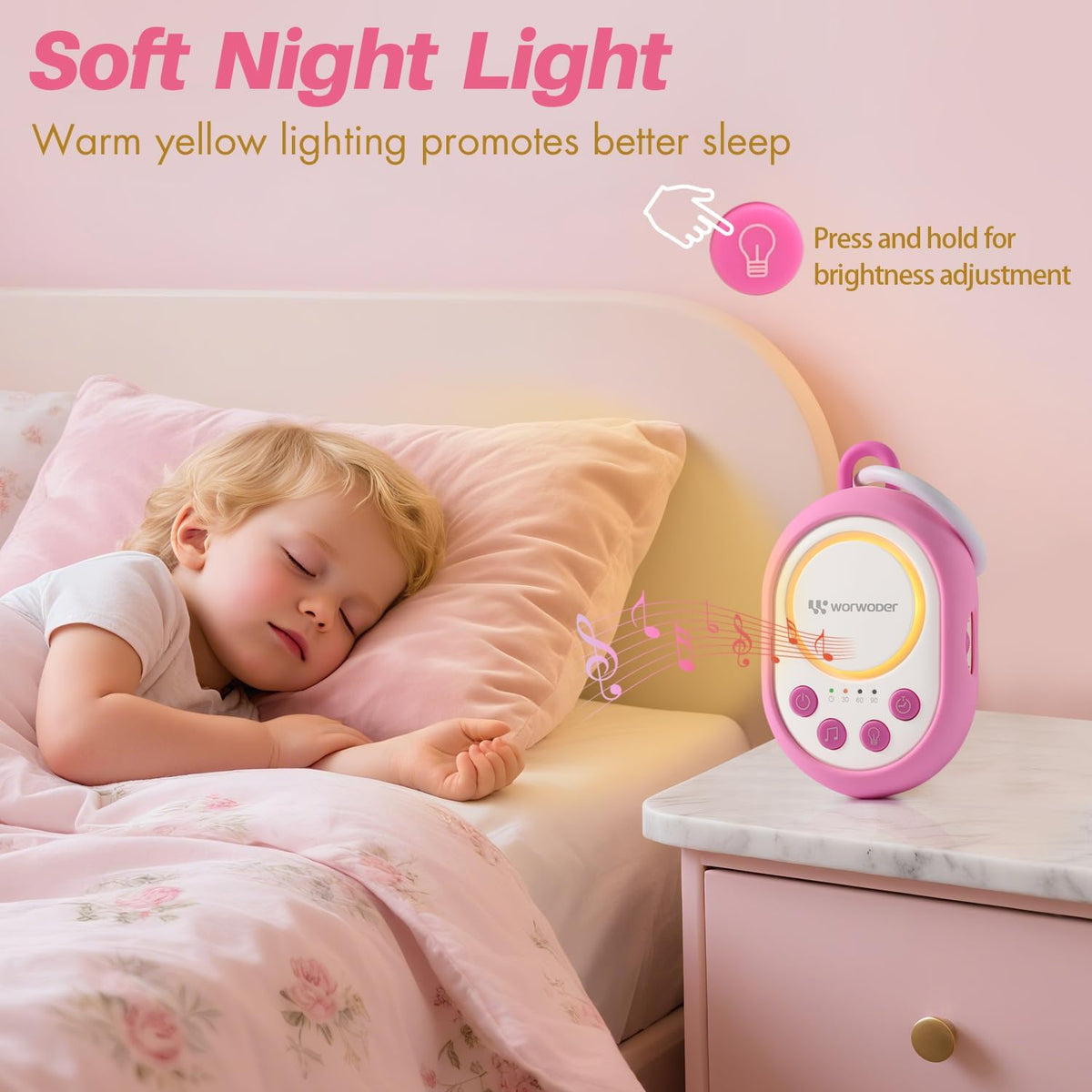 2026 Mom's Choice Awards | White Noise Sound Machine Baby with Night Light, 20 Soothing Sounds, 22 Hours Battery Life, Travel, Registry Gift, Shower, Clips on Baby Stroller (Blue)