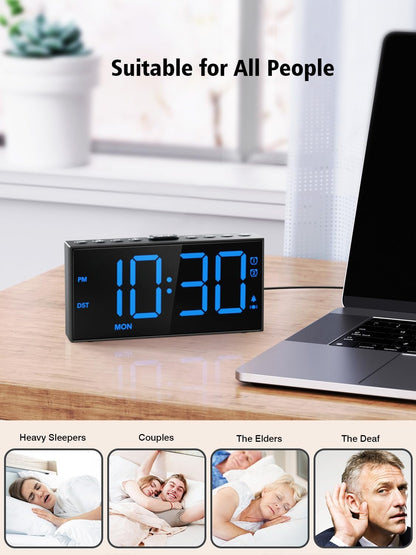 Vibrating Alarm Clock for Heavy Sleepers with Bed Shaker, 116dB Dual Alarms