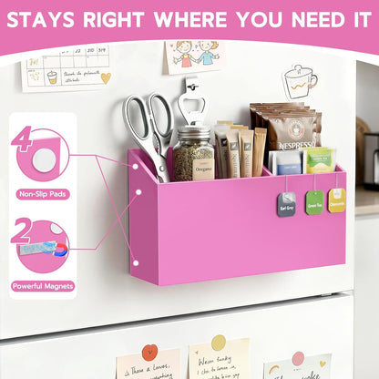 MR.MATE Magnetic Pen Holder,Clear Magnetic Marker Cup for Fridge Whiteboard | Dry Erase Marker Pencil Holder with Acrylic Cup and Strong Magnet, Non-slip Design For Refrigerator Locker Office & Classroom