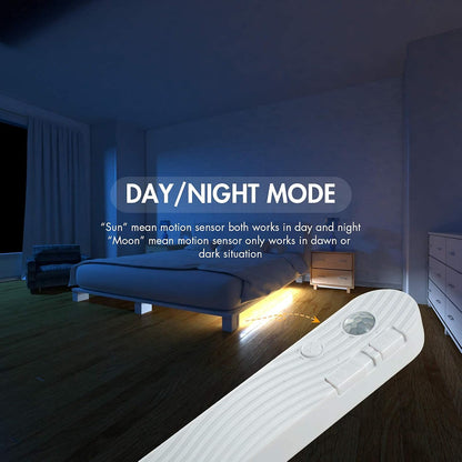 Sensky Motion Activated Strip Lights Rechargeable Motion Sensor LED Strip Light Dimmable Strip Lighting for Wardrobe, Cabinet, Pantry, Closet (2M Black, Cool White)