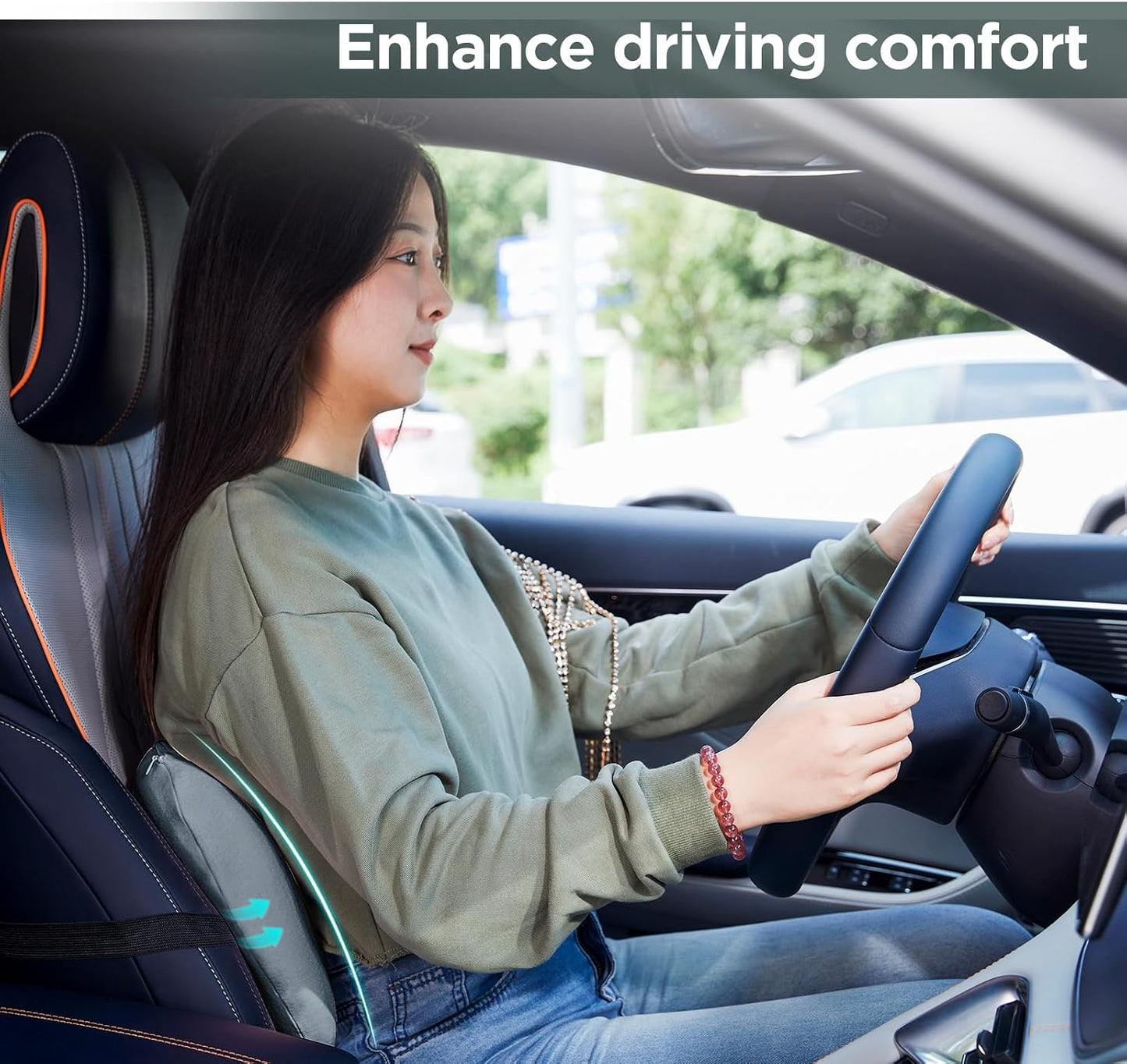 Lumbar Support Pillow for Office Chair, Memory Foam Car Back Cushion | Lumbar Pillow Lower Back with 4d Mesh Cover Adjustable Straps, Ergonomic Chair Back Pillow for Office, Car, Gaming Chairs