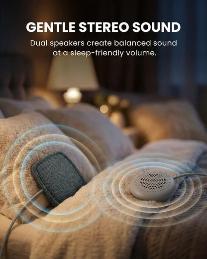 Avantree Slumber Mini - Wired Pillow Speaker for Sleeping | Soft Bedtime Audio, No Charging Needed, In-Line Volume Control, USB-C & AUX, Sleep Audio for Podcasts & Audiobooks