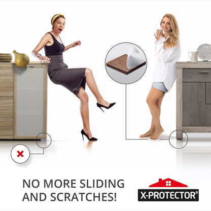 X-PROTECTOR Non Slip Furniture Pads – 24 pcs Premium Furniture Grippers 2"! | Best Self Adhesive Rubber Feet Furniture Feet – Ideal Non Skid Furniture Pad Floor Protectors – Keep Furniture in Place!