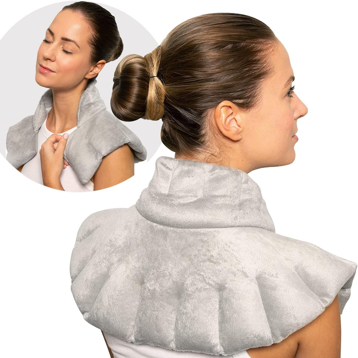 Bed Buddy Microwavable Heating Pad and Cooling Neck Wrap, Comfort Wrap for Neck and Shoulders, Microwavable for Moist Heat Therapy and Freezable for Cooling Therapy, Lavender & Chamomile Aromatherapy