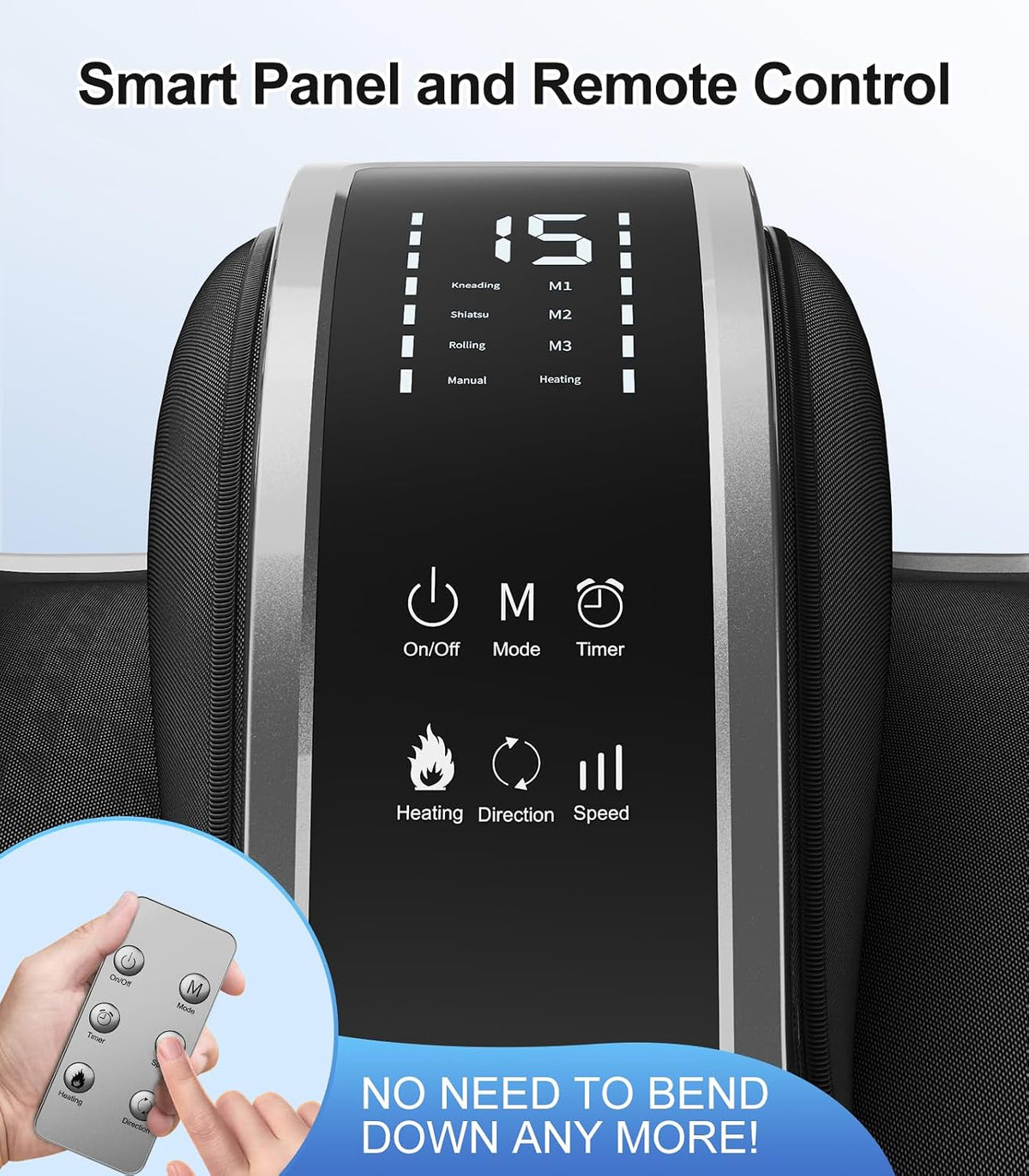 CARESKY Shiatsu Foot Massager with Heat, Deep Kneading Foot Massager for Plantar Fasciitis, Neuropathy, Circulation and Pain Relief, Foot and Calf Massage at Home/Office