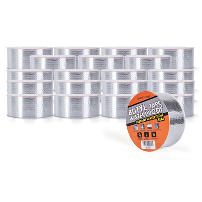 TAPEBEAR Butyl Tape Aluminum Waterproof Sealing Tape 2" x 16Feet | Sealant Tape for RV Repair, Window, Silicone, Glass & EDPM Roof Leak Patching, Boat and Pipe Sealing, Silver