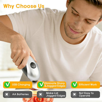 Electric Can Openers in 2026: Automatic Can Opener Electric with Rechargeable. The Can Opener Creates A Smooth Edge, Making It The Best Gift for Seniors And Kids. White