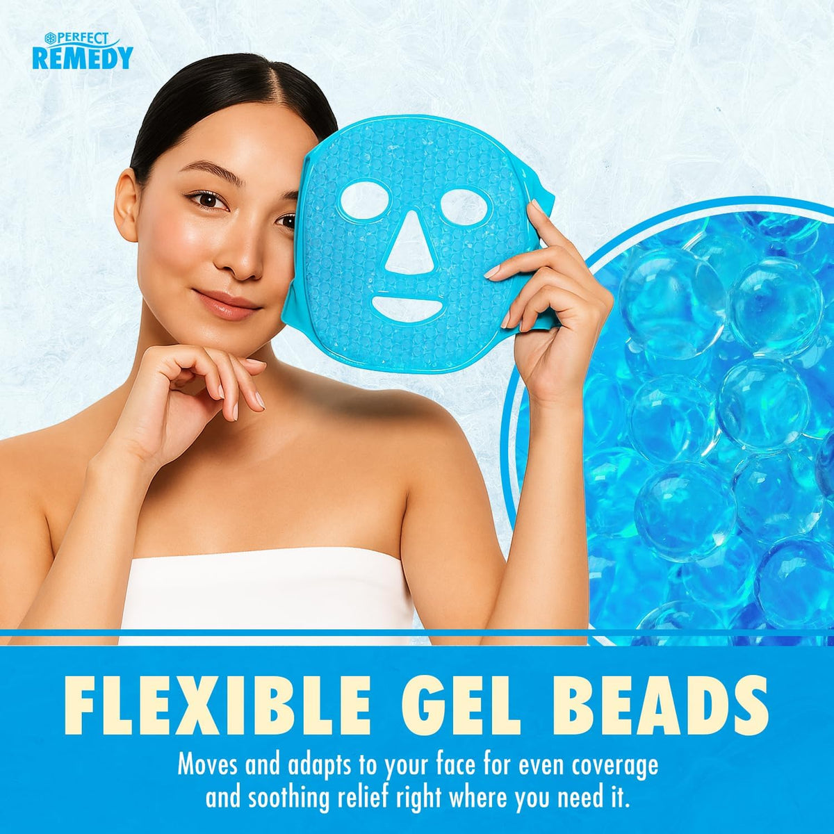 Perfect Remedy Wisdom Teeth Ice Pack Head Wrap - Reusable Cold Compress Aid for TMJ, Jaw Pain, Wisdom Teeth Recovery, Tooth Pain & Face Swelling Conditions - Adjustable Head Wrap for Max Comfort