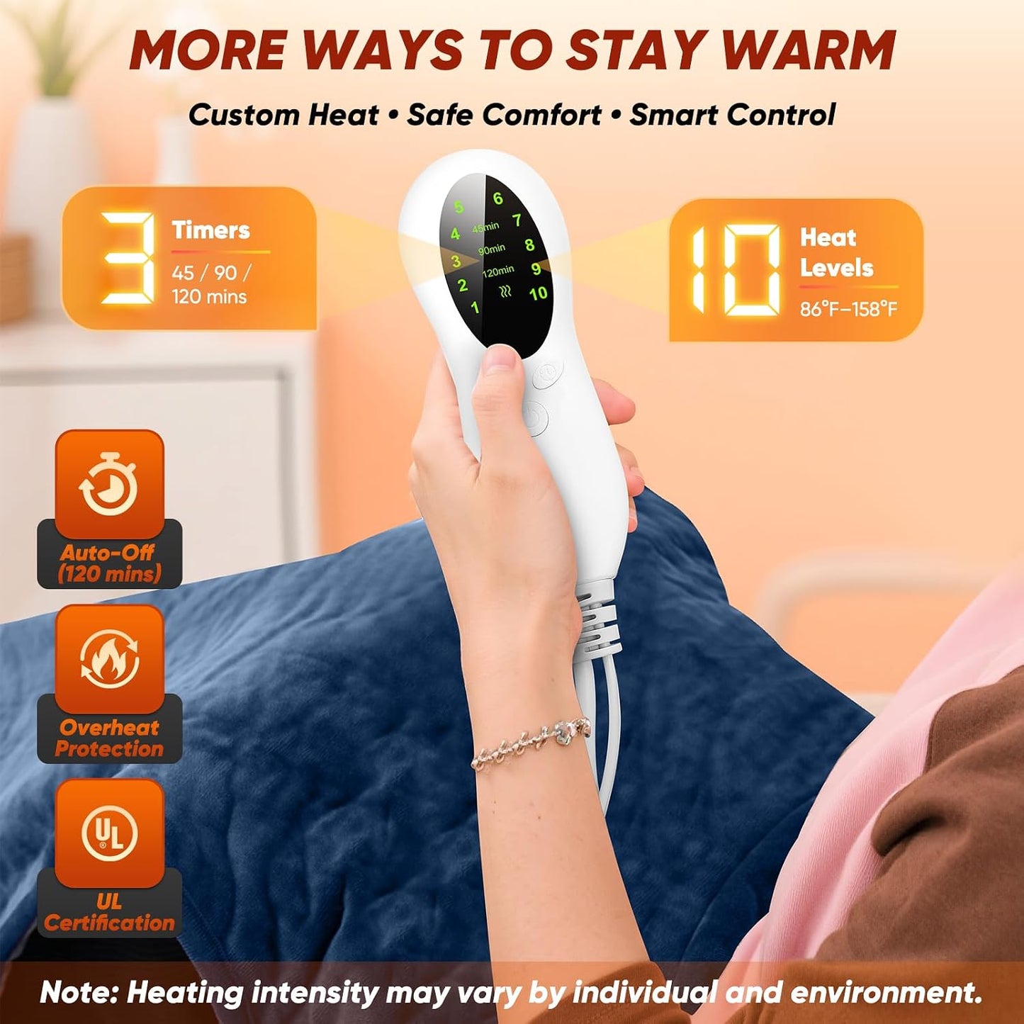 Heating Pad for Shoulder and Back, Electric Graphene-Infused Weighted Heat Pads for Pain Relief, 35"x24" Large Full Body Heated Pad, 86°F-158°F Auto-Off, Birthday Gifts for Women, Men, Mom, Dad