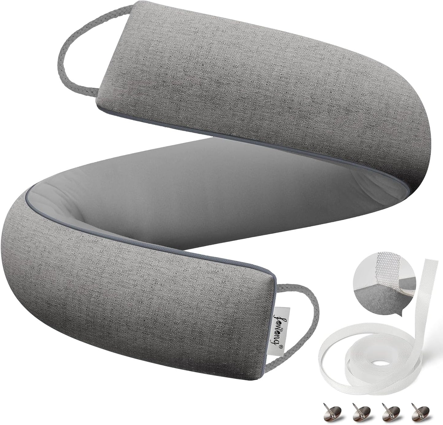 fowong 32" Door Draft Stopper, Weighted Under Door Noise Stopper, Oatmeal | Weighted Fabric Blocks Drafts, Dust & Light, Great for Interior Doors to Help Reduce Noise and Improve Comfort