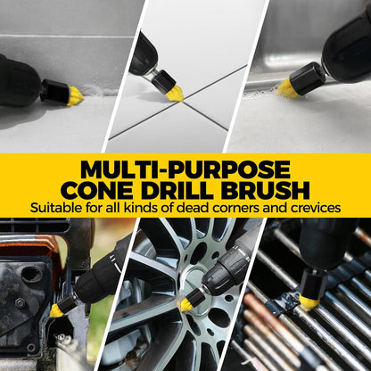 Holikme 8Piece Drill Brush Attachment Set - Power Scrubber Cleaning Kit | Nylon Fibers, Power Scrubber Attachments for Tile, Shower, Floors, Kitchen and Auto Interior Care, Cleaning Tools, Yellow