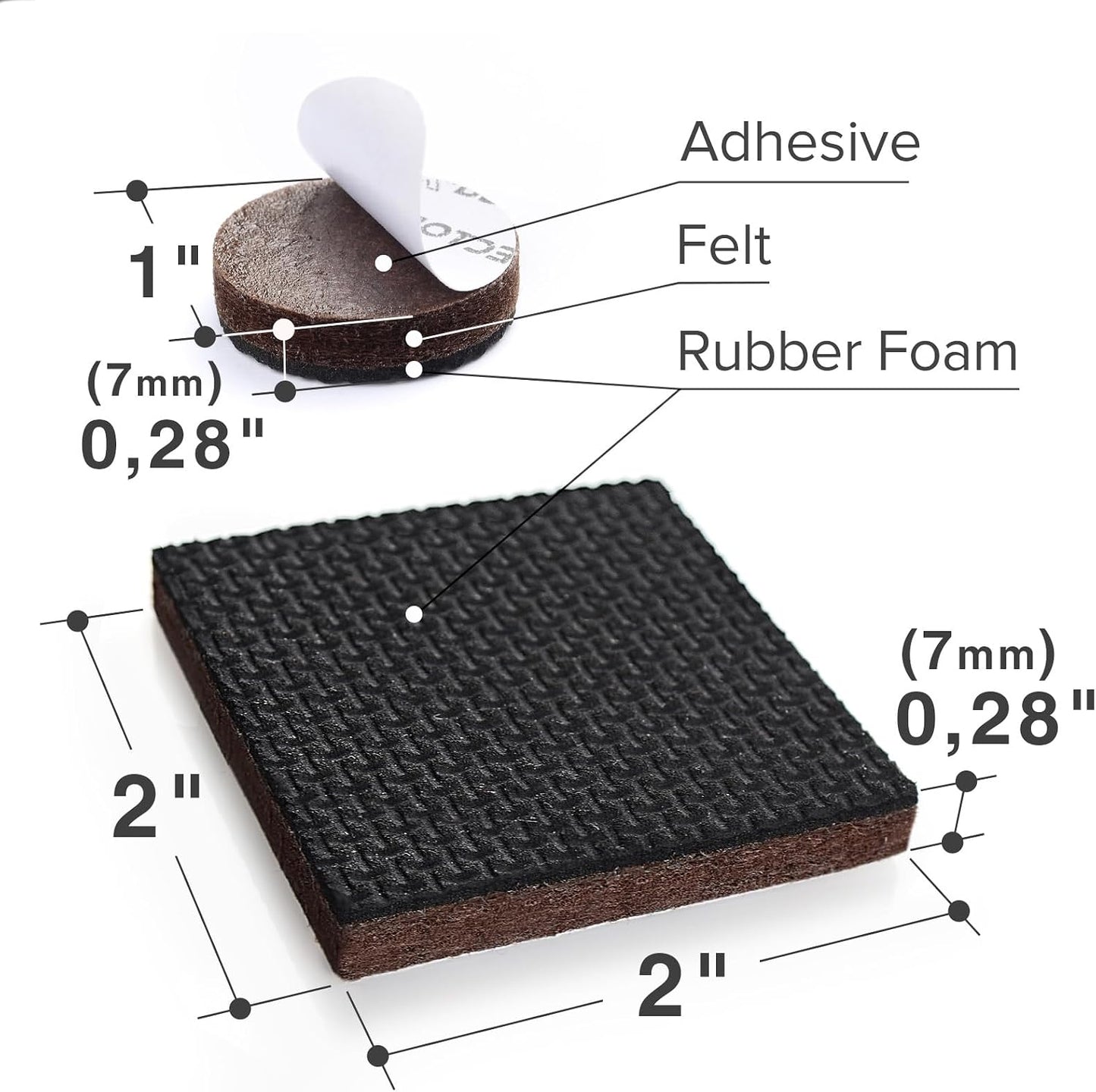 X-PROTECTOR Non Slip Furniture Pads – 12 Premium Furniture Grippers 3"! | Best Self Adhesive Rubber Feet Furniture Feet – Ideal Non Skid Furniture Pad Floor Protectors – Keep Furniture in Place!