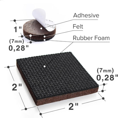 X-PROTECTOR Non Slip Furniture Pads – 12 Premium Furniture Grippers 3"! | Best Self Adhesive Rubber Feet Furniture Feet – Ideal Non Skid Furniture Pad Floor Protectors – Keep Furniture in Place!