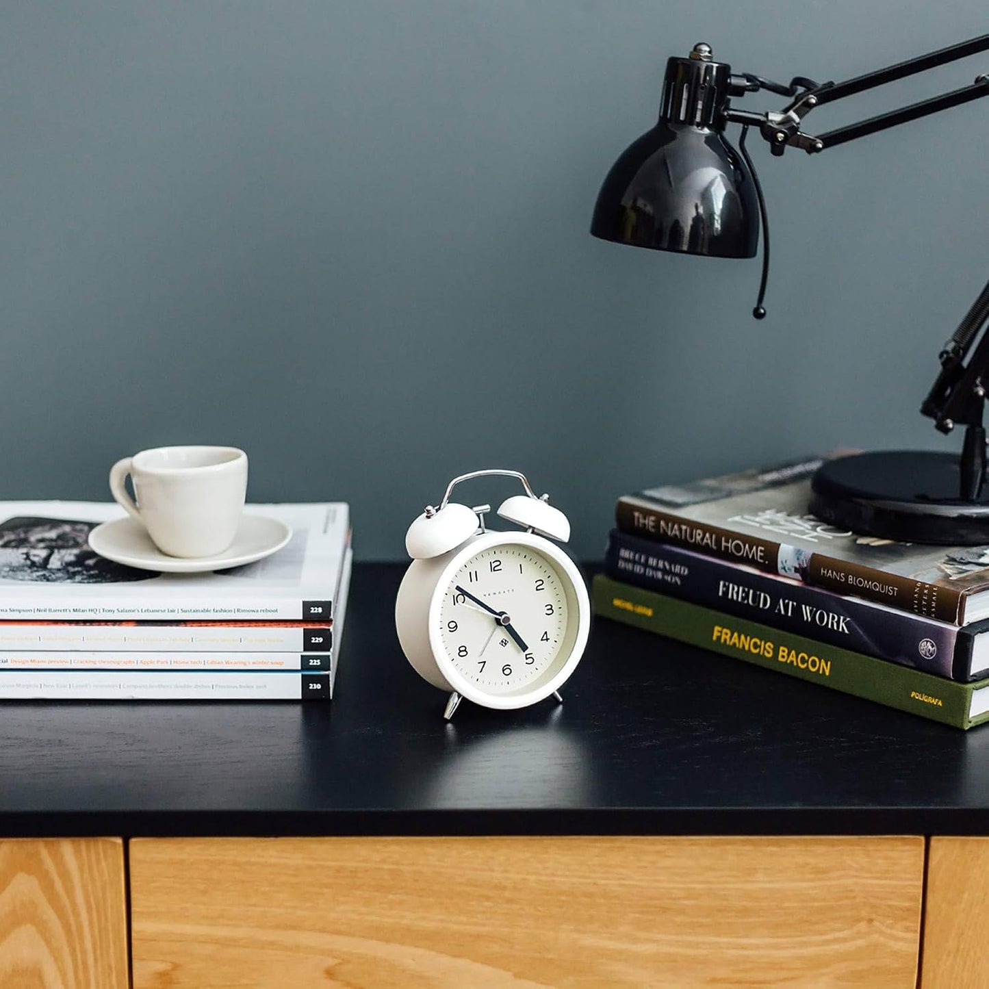 NEWGATE® Charlie Bell Echo Alarm Clock | Modern take on Classic Twin Bell Clock | Yellow | Easy to Read Numbers | Ideal for Bedside, Desk or Shelf | Modern Retro Bedroom & Office Accessory