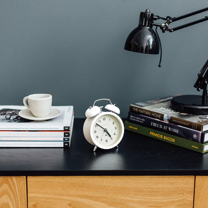 NEWGATE® Charlie Bell Echo Alarm Clock | Modern take on Classic Twin Bell Clock | Yellow | Easy to Read Numbers | Ideal for Bedside, Desk or Shelf | Modern Retro Bedroom & Office Accessory