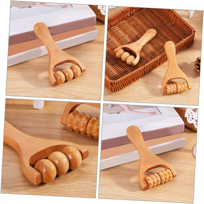 2Pcs Wooden Body Roller Massage Tool for Muscle Relief Neck Foot Shoulder Manual Muscle Roller for Home Office Travel