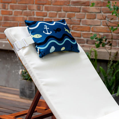 Outdoor Neck Pillow for Recliner,Patio Chaise Lounge Waterproof Headrest Pillow with Adjustable Elastic Stripe,Small Pillows Attachment for Office Chair,Car Seat Head or Lumbar, Navy Blue 2Pack
