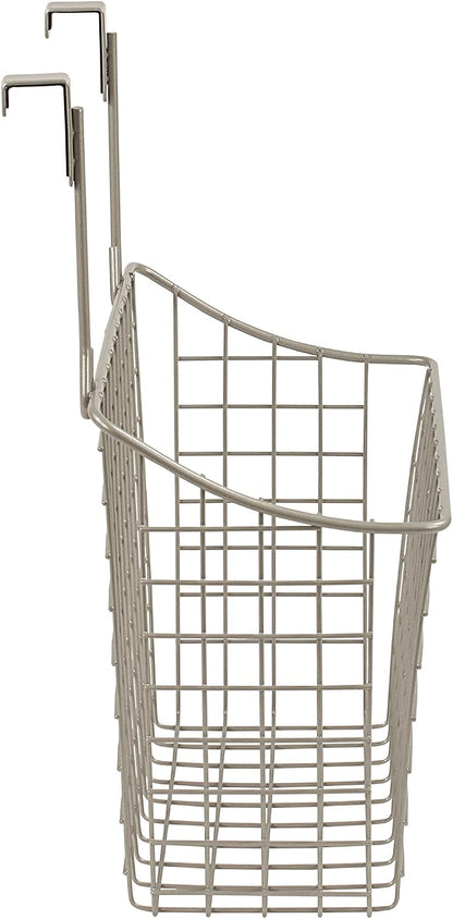 Spectrum Hanging Baskets for Organizing (Large, Satin Nickel) - Grid Over the Cabinet Wire Basket for Kitchen or Bathroom - Door Hanging Storage Organizer for Cleaning Supplies, Washcloths, & Towels