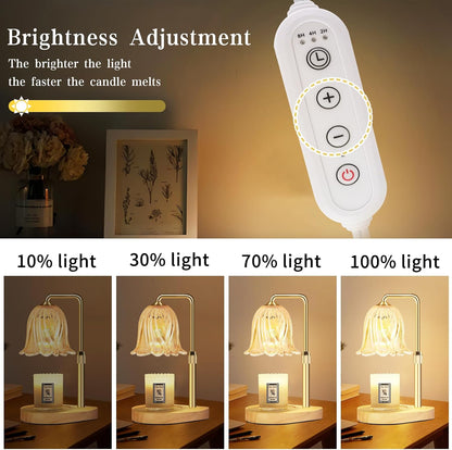 Candle Warmer Lamp with Timer Dimmable: Birthday Gifts for Women Adjustable Height Candles Light Warmers Lamps Gold Crystal Candle Warmer, House Warming Gift New Home Decor, for Women