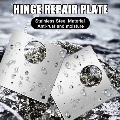 4 Piece Hinge Repair Kit - Cabinet Hinge Repair Plate Stainless Steel Door Hinge Repair Kit for Kitchen Cabinet Hinge Repair Brackets with Mounting Screws and Screwdrivers (4) (4, 3.5"x3.5")