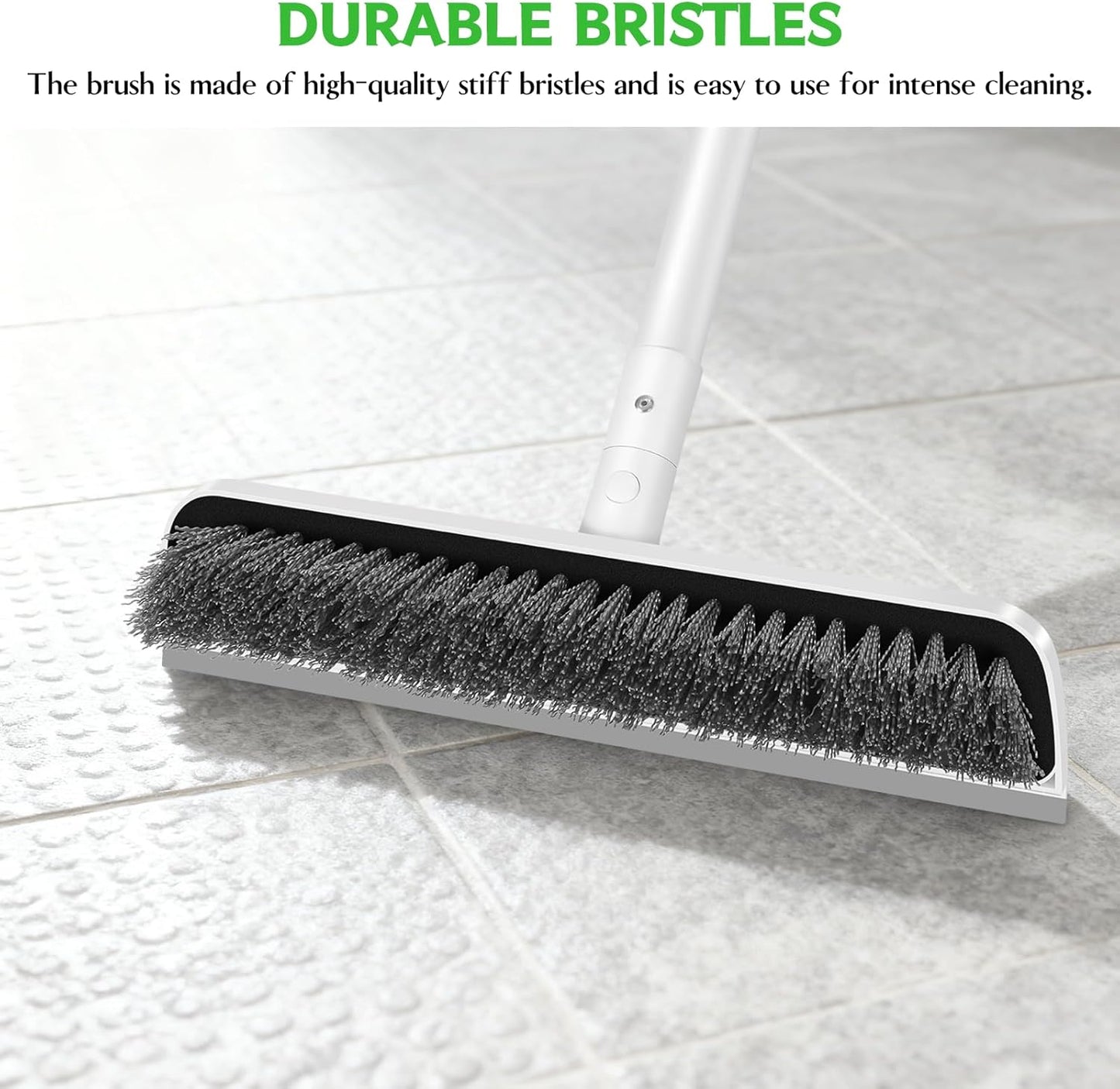 SetSail Floor Scrub Brush with 51-Inch Long Adjustable Handle 2 in 1 Scrape Brush Stiff Bristle Floor Scrubber for Cleaning Shower Bathroom Garage Kitchen Wall Deck Tub Tile | 2 in 1 Scrape Brush Stiff Bristle Floor Scrubber for Cleaning Shower Bathroom