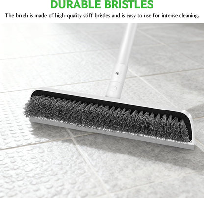 SetSail Floor Scrub Brush with 51-Inch Long Adjustable Handle 2 in 1 Scrape Brush Stiff Bristle Floor Scrubber for Cleaning Shower Bathroom Garage Kitchen Wall Deck Tub Tile | 2 in 1 Scrape Brush Stiff Bristle Floor Scrubber for Cleaning Shower Bathroom